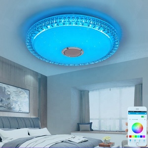 โคมไฟคริสตัลติดเพดานหลากสีสไตล์โมเดิร์น,ไฟ LED ติดเพดานหลากสี RGB มีรีโมตคอนโทรลสำหรับใช้ในบ้าน - Product Image 5