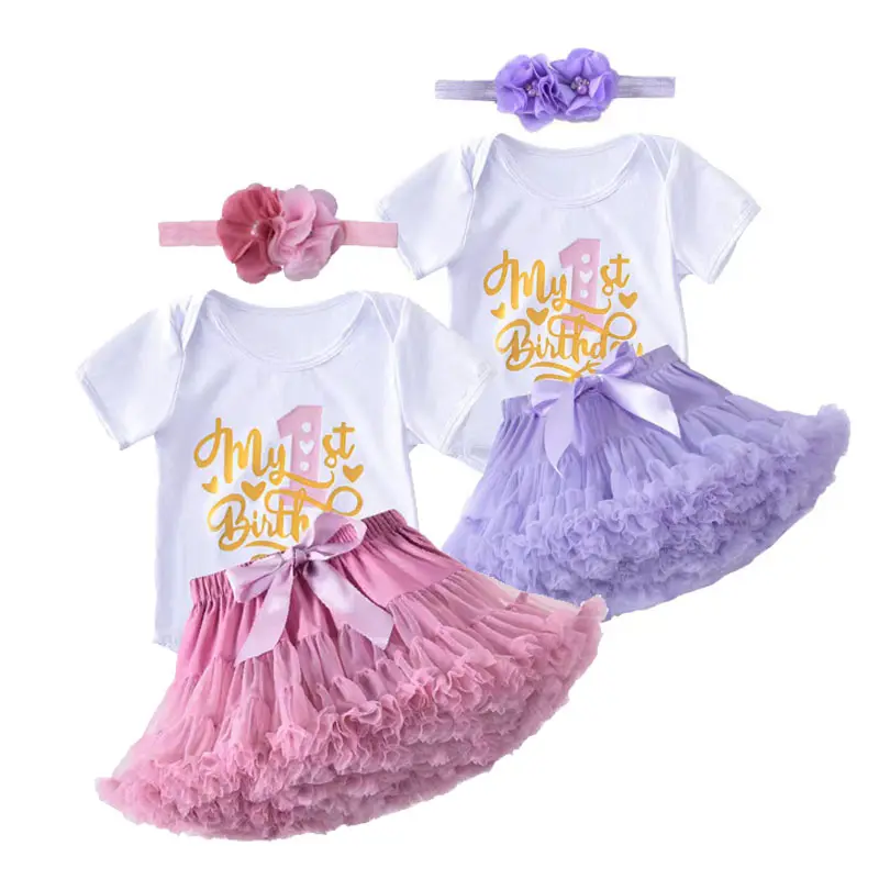 Conjunto de tutú de verano para niñas, conjunto de tutú de 6, 9, 12, 18 a 24 meses, vestido de cumpleaños de 1 año