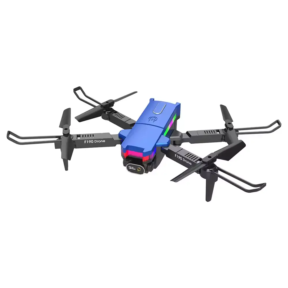 Nouveau F190 mini Drone Wifi Fpv Drone avec caméra Hd grand Angle 4k hauteur fixe vol stationnaire garder quadrirotor pliable noir et bleu