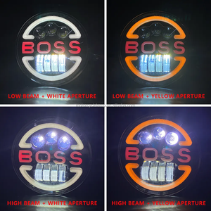7 inç patron Metal yuvarlak beyaz sarı çift renk araç aydınlatma sistemi, için Harley Davidson bisiklet 70 Led ışık için Led farlar - Product Image 2