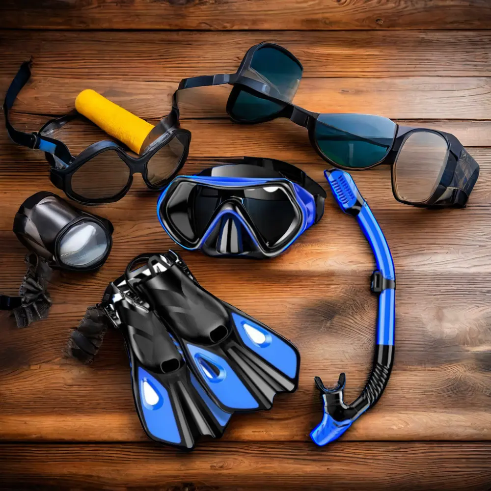 Snorkeling Gear Adults Diving Goggles Mask Dry Top Snorkel And Dive masks Snorkel set