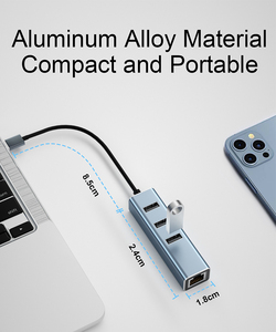 Custom OEM 4 in 1 USB Hub 3.0 2.0 RJ45 adattatore 4 porte usb hub 2.0 per computer portatile PC Mac iPad - Product Image 3