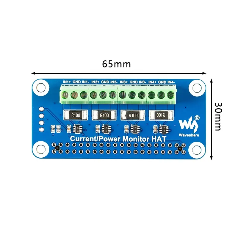 Topi Monitor daya 4 saluran untuk Raspberry Pi, topi Monitor arus dan voltase daya bawaan, antarmuka ADC I2C