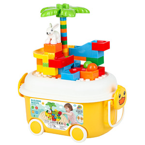 DIY砖块动物公园48PCS储物汽车杆积木幼儿大型建筑积木玩具 - Product Image 1