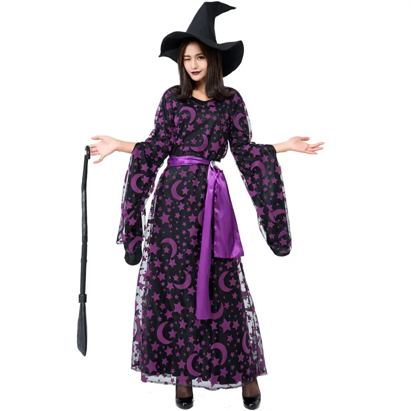 Nouveau Costume de sorcière maléfique pour femme, déguisement fantaisie pour Halloween Cosplay Party