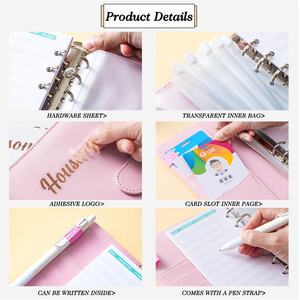 A6 Loose-leaf Notebook Handbook with 6 Rings <strong>Budget</strong> Loose-leaf Binder PVC Cover Cash Envelope Planner Journal <strong>Gifts</strong> - Product Image 6
