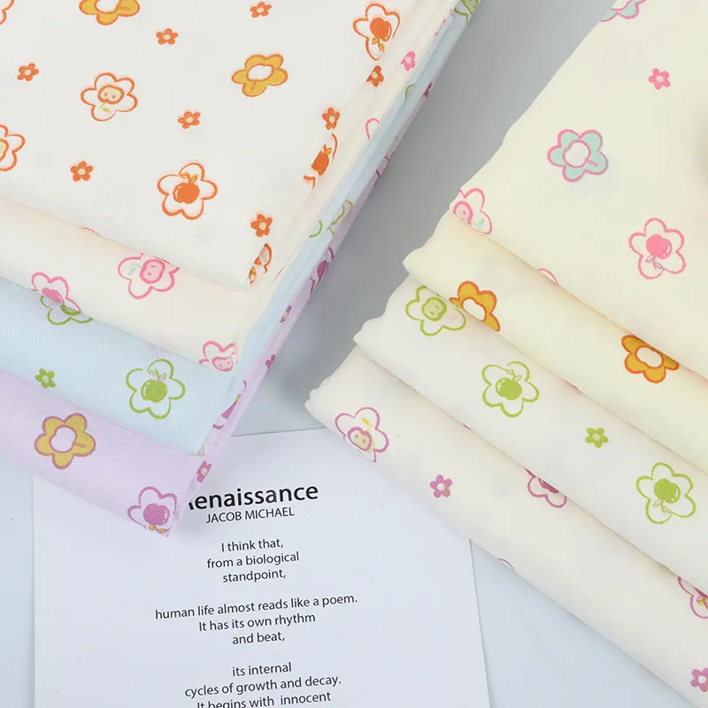 Nuovo tipo di fiore per il comfort primaverile 100% cotone twill underprint bambini vestiti per la casa tessuto per camicie