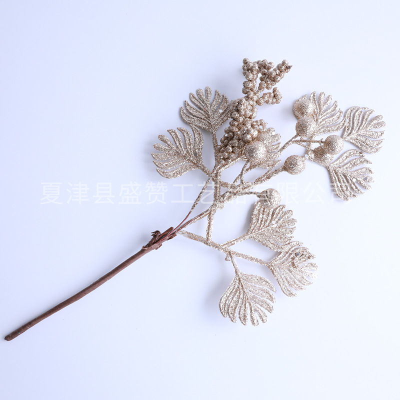 Or flash avec feuilles et pointes-34cm