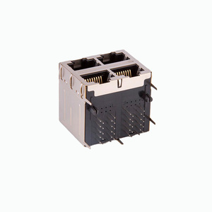 Factory-Priced Gigabit <strong>Ethernet</strong> Connector Module 2x2 1000BASE-T 4-Port RJ 45 Shield Stack <strong>Ethernet</strong> Connectors - Product Image 5