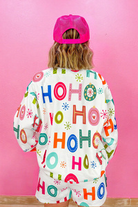 יקר-מאהב לבן הו הו חג המולד אופנה הדפסה 2 יח 'מיני Loungewear נשים - Product Image 6