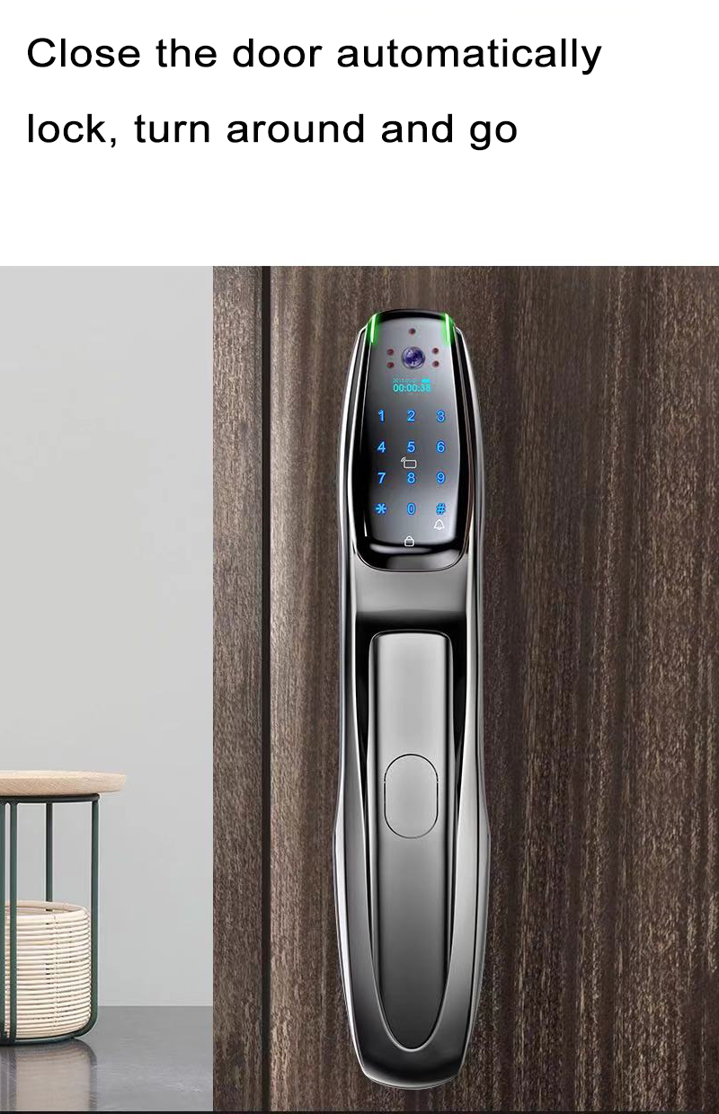 High Quality Automatic Lock Card Key Passcode Fingerprint Digital Camera Door Lock