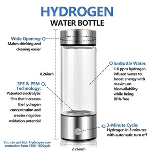 420毫升USB便携式氢水发生器碱性发生器水离子发生器瓶小分子负离子氢水杯 - Product Image 3