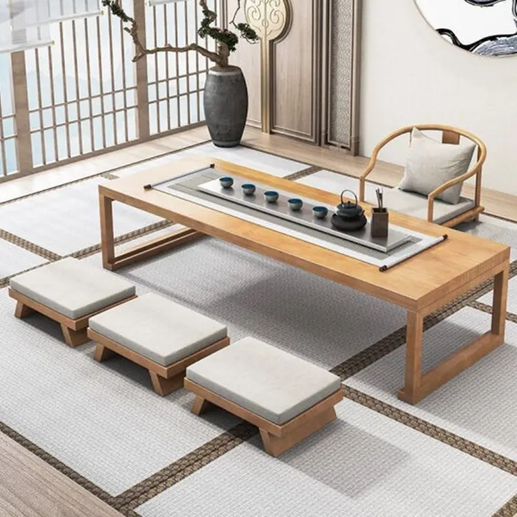 Japanischer moderner minimalisti scher traditioneller hölzerner niedriger Couch tisch