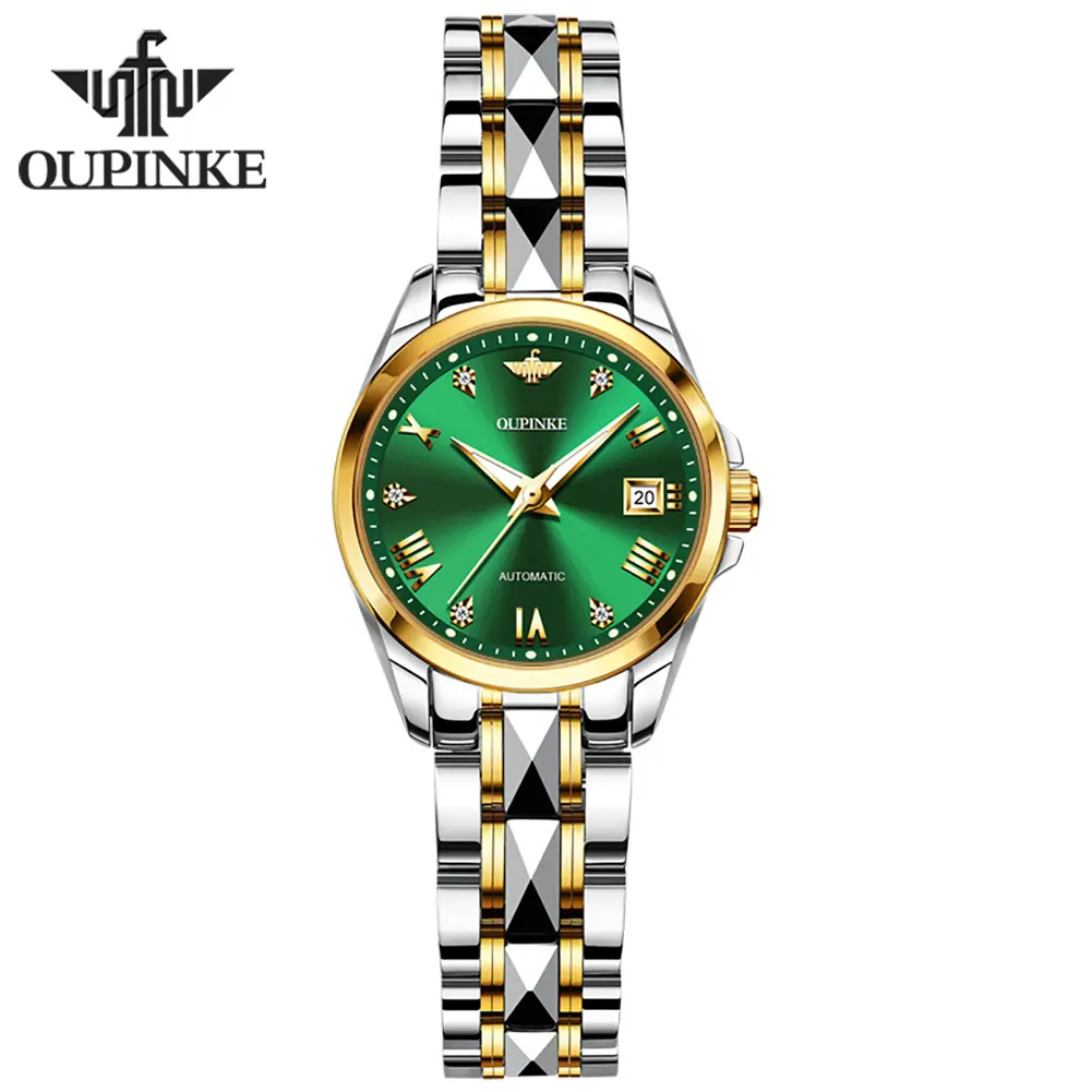 Oupinke 3171 OEM ladies watches with bracelets sapphire gold jewelry Digital waterproof gift automatic mechanical woman watch