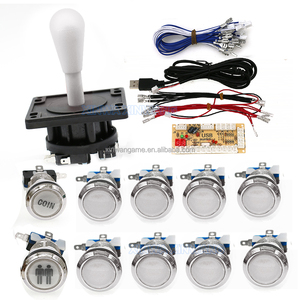 Kit per bambini stile americano Arcade Stick Zero Delay Board gettoniera Joystick luce interruttore a pulsante compatibile PC lampone Pi