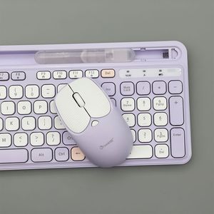 KMSW-018 Stylish 99 Keys 2.4Ghz Wireless <strong>Keyboard</strong> <strong>Mouse</strong> Combo USB Accessible <strong>Computer</strong> Accessory for Office <strong>Use</strong> with Phone Slot