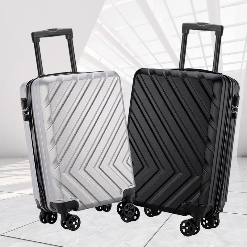 Commercio all'ingrosso valigia laterale rigida valise borse trolley ABS PC smart viaggio bagaglio a mano