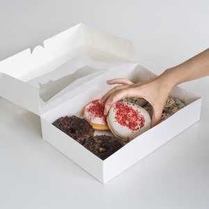 Biodegradable Thickened High Quality Pastry Packaging Donut Cake Cupcake Kraft <strong>Rectangle</strong> Paper <strong>Box</strong> with <strong>Display</strong> <strong>Window</strong> - Product Image 4