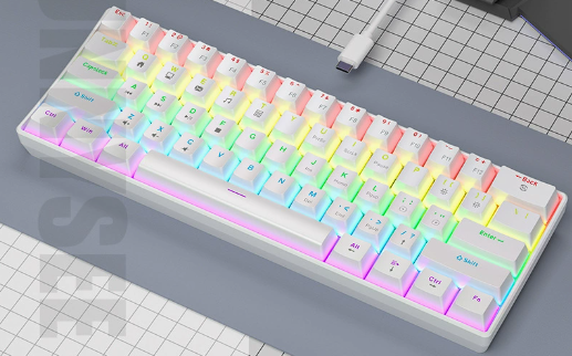 K61-Blanc-Lumière arc-en-ciel-61 touches