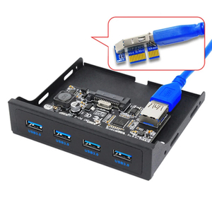 PCI-e至USB 3.0 PC前面板USB扩展卡PCIE USB适配器3.5软盘USB3.0前面板支架PCI快递x1立管 - Product Image 1