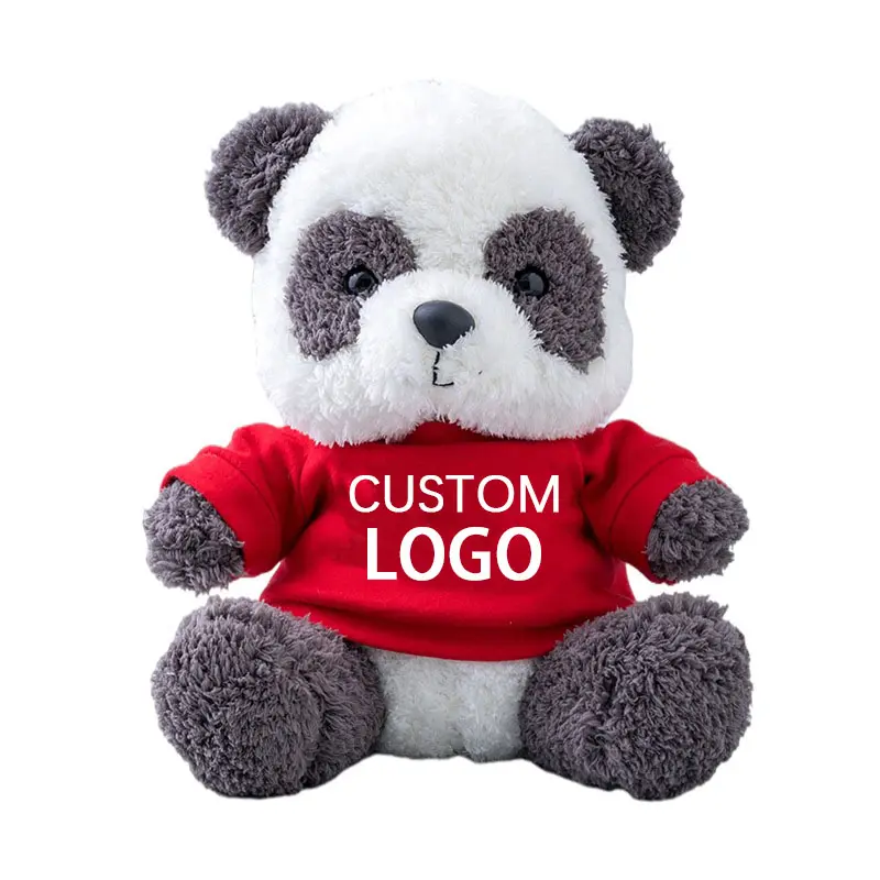 Songshantoys, venta al por mayor, juguetes de peluche, recuerdos, regalo, logotipo personalizado, camiseta, Panda, cerdo, ratón, pingüino, perro, oso de peluche, juguetes de peluche