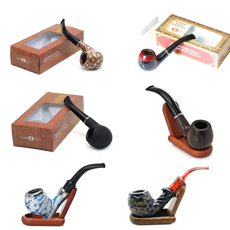 Wansen cachimbo de fumo artesanal, cachimbo de madeira clássico feito à mão, logotipo personalizado, resina, tabaco, presente