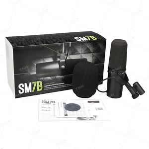 ショックマウント付きポッドキャスト録音用のブロードキャスト用のSM7B新しいパッキングボーカルダイナミックマイク