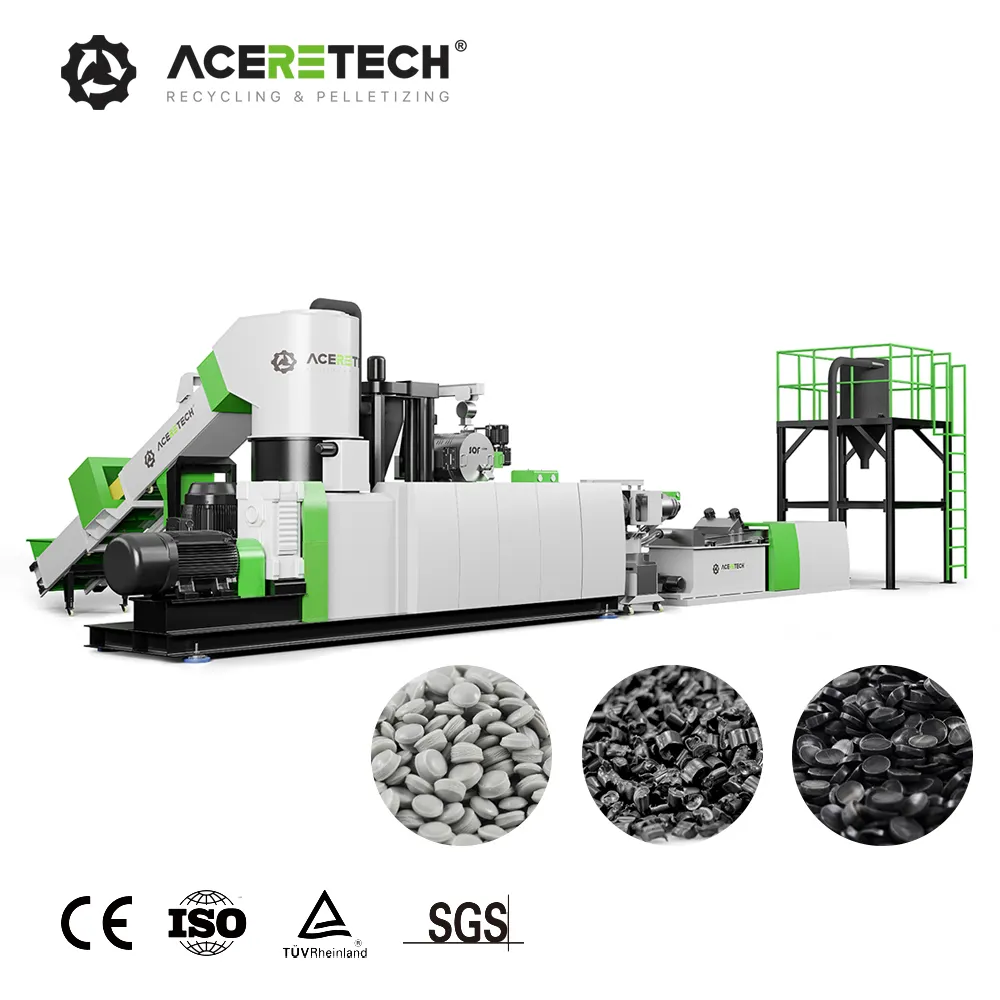 1000 kg/h ad alto rendimento di riciclaggio di plastica linea di produzione di Pellet granulatore macchina pellettizzatore ACS-PRO