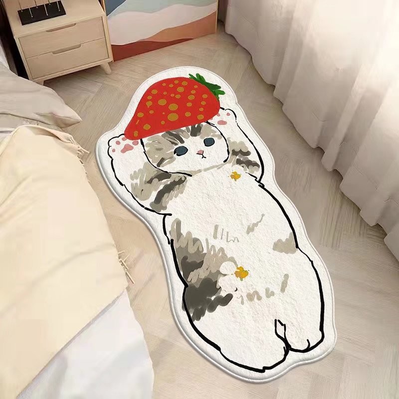 Chat aux fraises