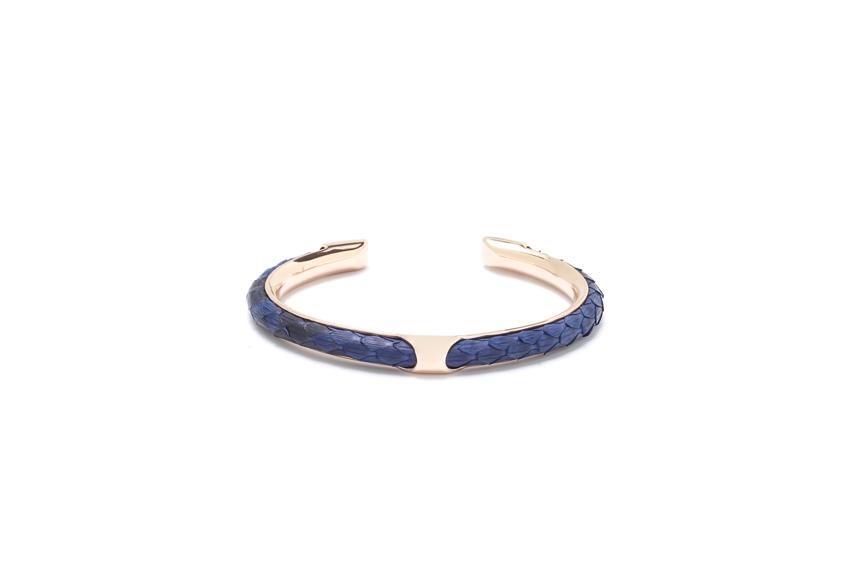 Python bleu avec or rose