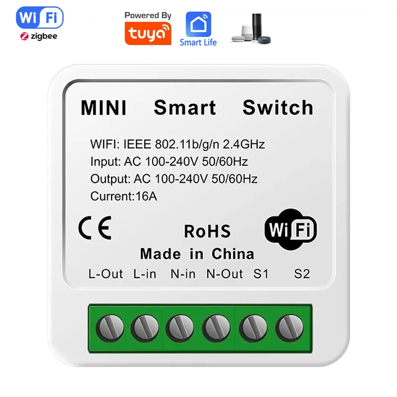 16A Mini Smart Wifi DIY Switch Smart Home Automation Module Adapter Smart Life Timing Work with Google Home Alexa Smart Switch