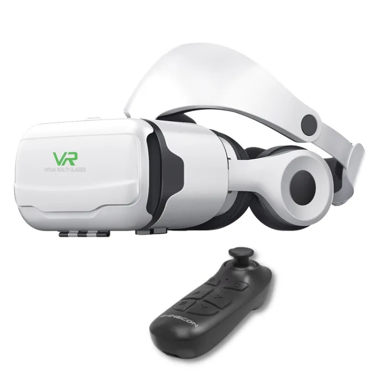 แว่นตา VR shinecon พร้อมหูฟังสำหรับเล่นเกม VR เสมือนจริงพร้อมที่จับ B03 G02EF 3D โทรศัพท์มือถือ