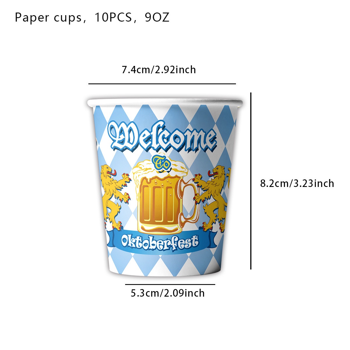 Gobelets en papier bleu-10pcs