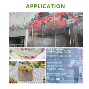 Qingyi印刷可能なPVC穴あきシースルーステッカー熱除去建物窓フィルムステッカービニール素材一方向ビジョン - Product Image 3