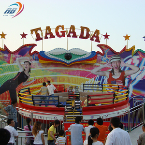 Funfair Amusement Theme Park Outdoor Trailer Mounted Portable Crazy Dancing Turntable Disco Tagada Rides