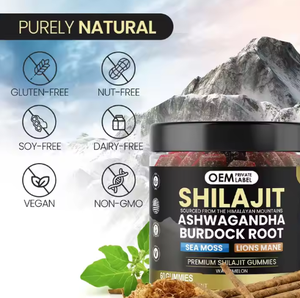 OEM tinh khiết Himalaya shilajit Gummies shilajit rêu biển Ashwagandha cây ngưu bàng gốc sư tử bờm nấm bổ sung với axit Fulvic - Product Image 5