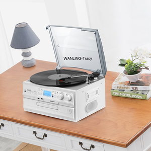 Multi Vinyl Turntable Player with CD Player <strong>USB</strong> SD Record AUX <strong>Input</strong> Radio and Cassette Function - Product Image 1