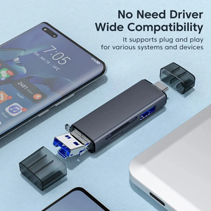 6合1读卡器C型Mirco USB插头至USB2.0 TF/sd卡接口适配器，用于手机电脑摄像头u盘读取附件 - Product Image 5