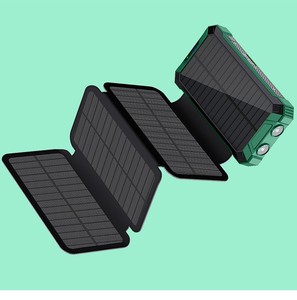 New Triple Defense Folding Bag Solar Power Bank 3A Fast Charging Self-contained 4-wire Lighting Wireless Charging Power Bank - Product Image 2