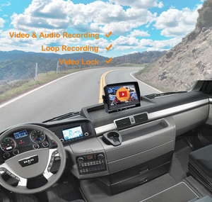 4 Truck Bus Camera 7 Inch Split Screen Quad <strong>Monitor</strong> 4CH Video <strong>Input</strong> Windshield Style Parking Dashboard for Car Rear View Camera - Product Image 5
