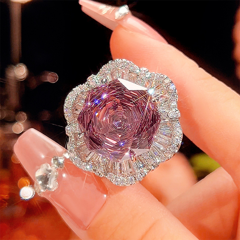 Bague rose séchée, taille ajustable