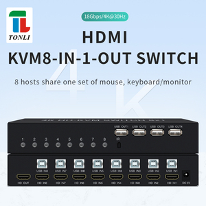 4K hdmi kvm开关8输入1输出4K 30hz自动切换kvm 8端口USB 2.0