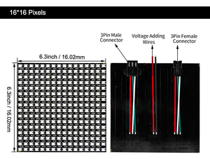 Tcwin WS2812B RGB 5050SMD LED Programmierter Panel-Bildschirm Digital 8x8 64 Pixel Individuell adressierbare volle Traum farbe für Arduino LED Pro max - Product Image 4