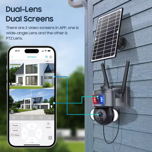 4G Sim kart R & B Alarm çift görünüm çift bağlantı güneş enerjili pil PTZ kamera güvenlik CCTV kablosuz PIR ağ kamerası - Product Image 3