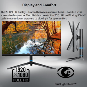 AOC 24'' Built-in Battery Desktop Monoblock CPU I7-13650HX DDR4 16GB 512GB SSD All in One Desktop Computer <strong>PC</strong> with UPS Battery - Product Image 4