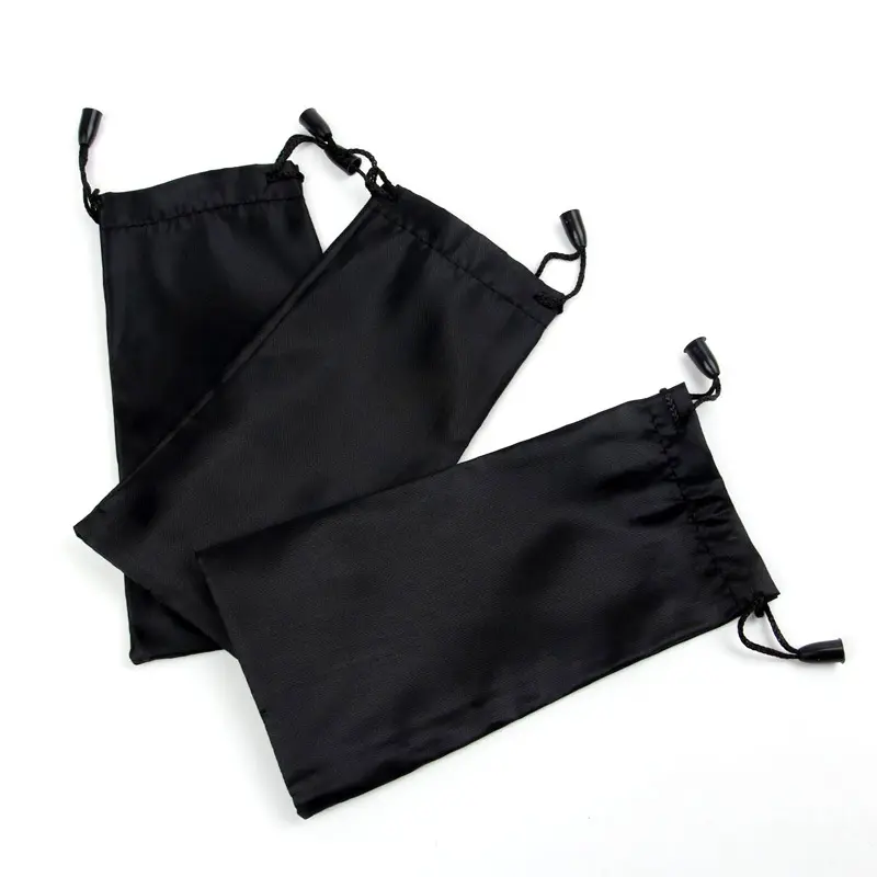 블랙 소프트 방수 선글라스 Drawstring 가방 휴대용 마이크로 화이버 먼지 증거 포켓 선글라스 파우치 가방