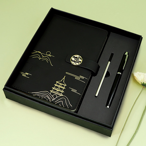 Cuaderno ejecutivo promocional de lujo con logotipo personalizado, caja de regalo A5 A6 B5, cuaderno y bolígrafo, juego de Bloc de notas exquisito, regalo de negocios - Product Image 4