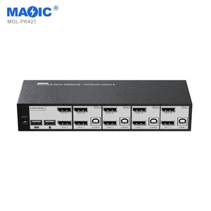 4k 60hz自动DP Kvm开关双显示器Kvm DP扩展显示Kvm开关4进2出笔记本电脑 - Product Image 4