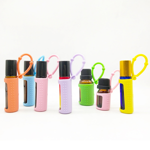Safety Colorful Portable Silicone Case/Cover/Holderため1ミリリットル5ミリリットル10ミリリットル15ミリリットルのガラスロールボール香水エッセンシャルオイルボトル - Product Image 4