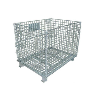 Jaula de almacenamiento de malla de alambre de alta capacidad de carga Contenedor de malla de alambre plegable con rueda - Product Image 2